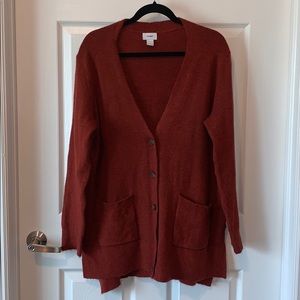 Burnt orange/red Old Navy buttoned cardigan sz LRG